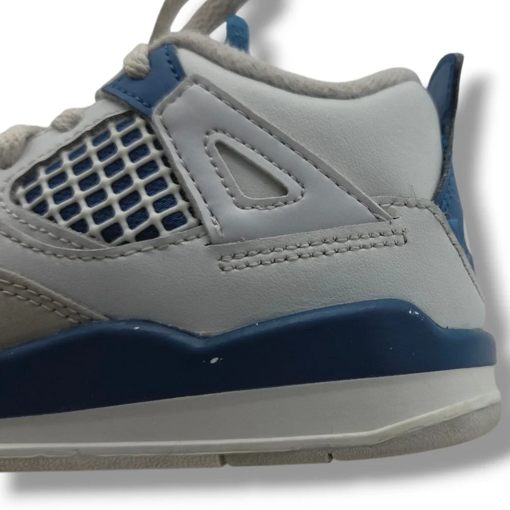 Nike Jordan‎ 4 Retro Sneakers TD Child 10 Military Blue BQ7670-141